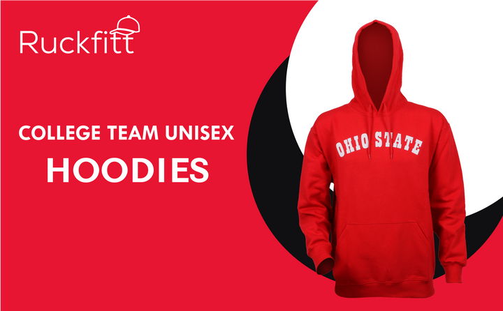 RuckFitt College University Hoodie, College Sports Team Sweatshirt