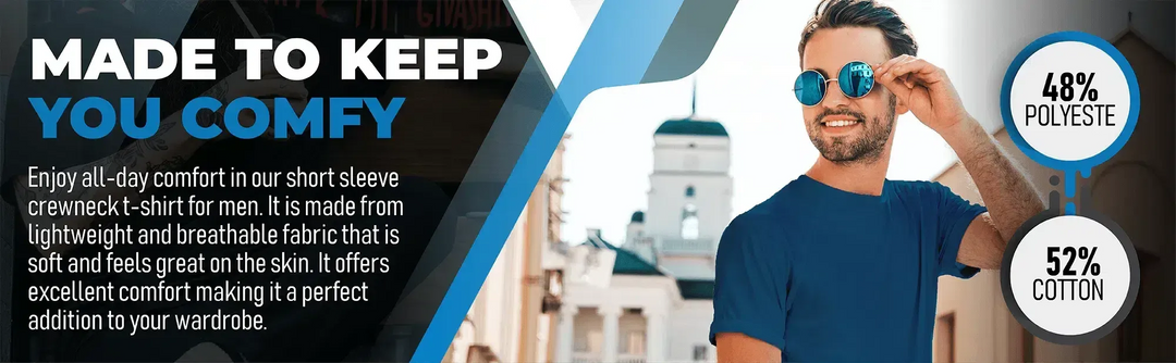 Circle One Men's Crew-Neck T-Shirts For Men 3-Pack - Cobalt, Heather Gray, Black