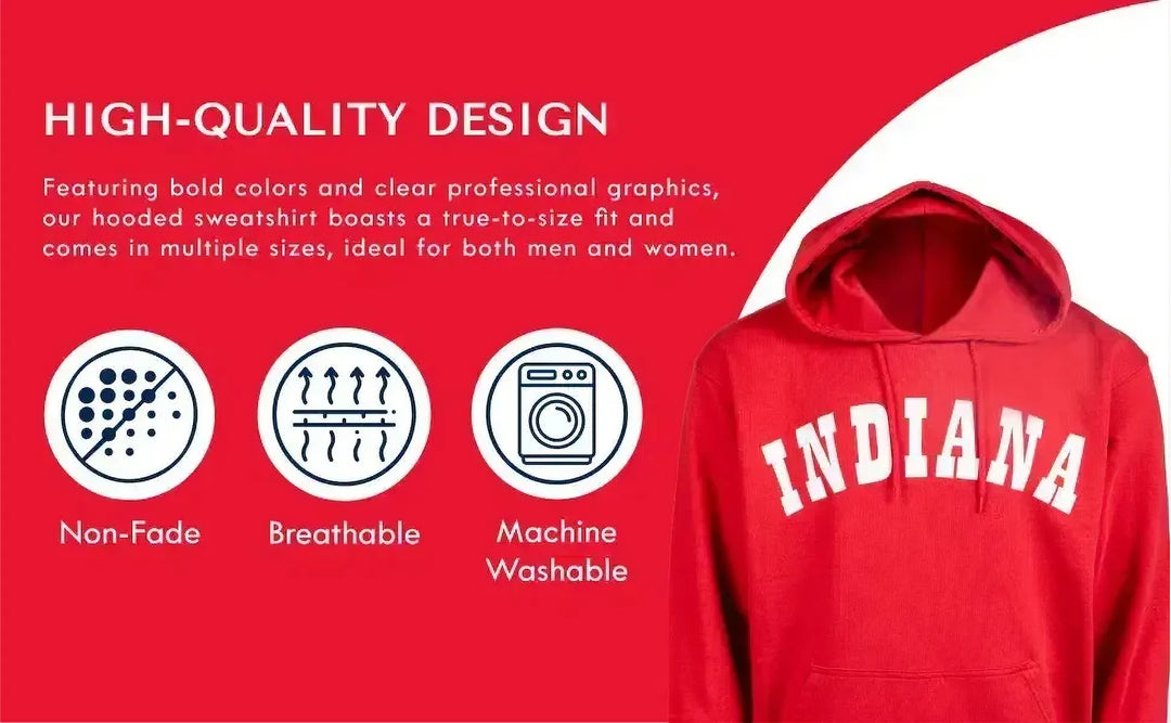RuckFitt Indiana Hoodie, Hoosiers Sweatshirt IU Hoodie University