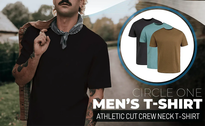 Circle One Men's Crew-Neck T-Shirt - 3-Pack - Army Green, Bluestone, Carbon-Circle One-Ruckfitt