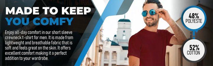 Circle One Men's Crew-Neck T-Shirt 3-Pack - Light Blue, Bluestone, Cardinal Red-Circle One-Ruckfitt