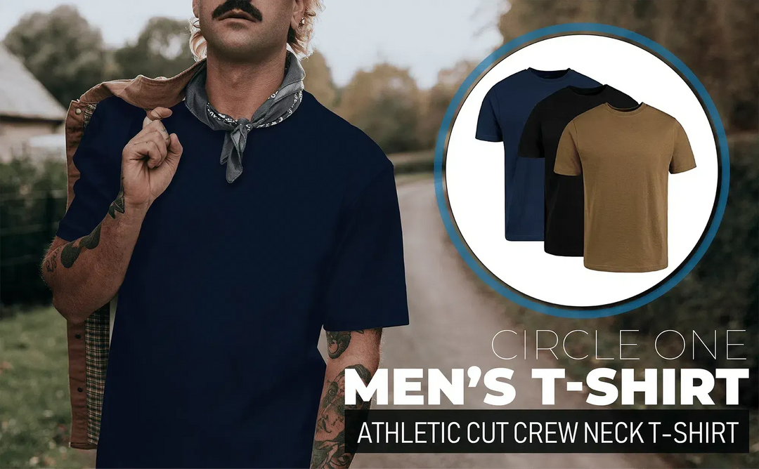 Circle One Men's Crew-Neck T-Shirts For Men 3-Pack - Army Green, Black, Navy-Circle One-Ruckfitt