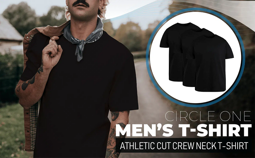 Circle One Men's Crew-Neck T-Shirts For Men 3-Pack - Black