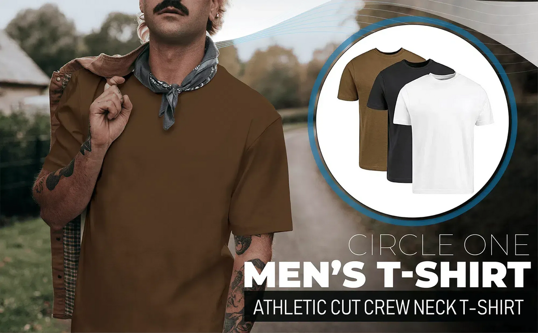 Circle One Men's Crew-Neck T-Shirts For Men 3-Pack - Carbon, Army Green, White-Circle One-Ruckfitt
