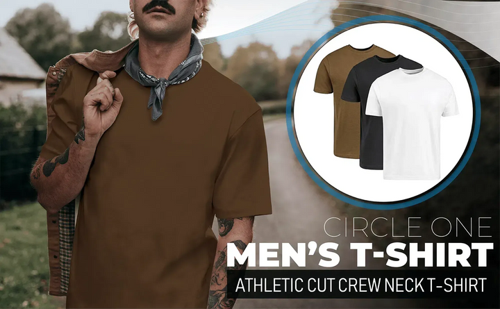 Circle One Men's Crew-Neck T-Shirts For Men 3-Pack - Carbon, Army Green, White-Circle One-Ruckfitt