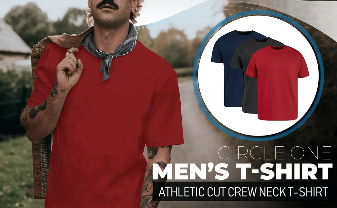 Circle One Men's Crew-Neck T-Shirts For Men 3-Pack - Cardinal Red, Carbon, Navy-Circle One-Ruckfitt