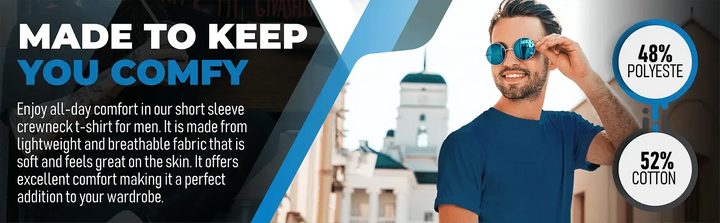 Circle One Men's Crew-Neck T-Shirts For Men 3-Pack - Cobalt, Heather Gray, Black-Circle One-Ruckfitt