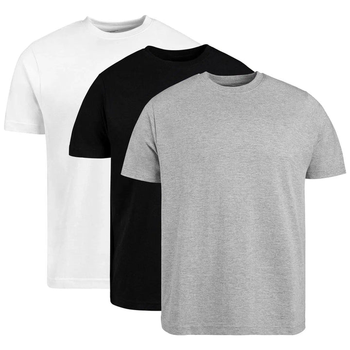 Circle One Men's Crew-Neck T-Shirts For Men 3-Pack - Heather Gray, Black, White