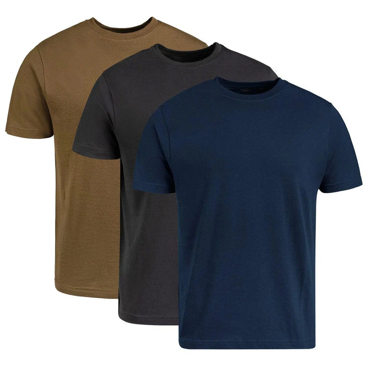 Circle One Men's Crew-Neck T-Shirts For Men 3-Pack - Navy, Carbon, Army Green