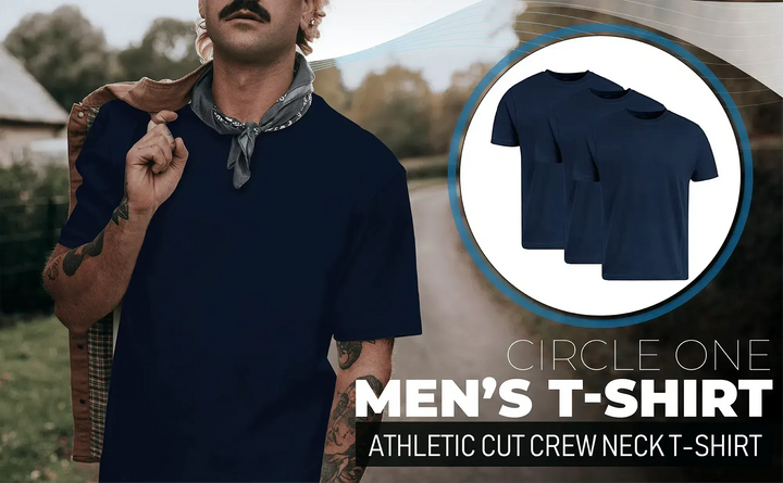 Circle One Men's Crew-Neck T-Shirts For Men 3-Pack - Navy-Circle One-Ruckfitt