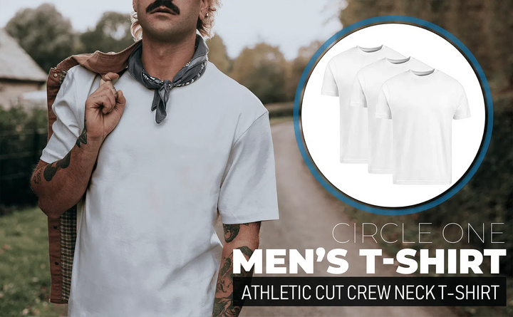 Circle One Men's Crew-Neck T-Shirts For Men 3-Pack - White