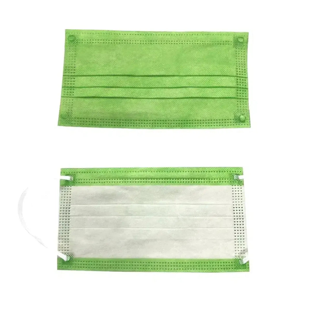 FuturePPE 3 Ply Disposable Face Mask , 3PLY, 3-PLY Face Mask - Surgical Masks-3PLY-Preppy Green-50 Masks-