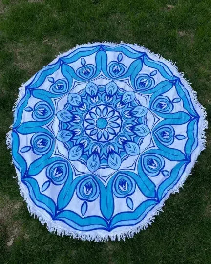 Mervie Beach Picnic Towels-Beach Towels-Sky Blue-