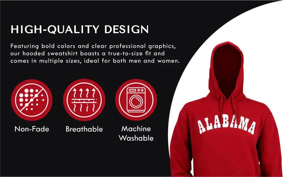 RuckFitt Alabama Hoodie, Crimson Tide Sweatshirt Hoodie