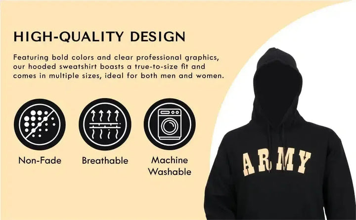 RuckFitt College Army Hoodie, Black Knights Sweatshirt-Ruckfitt-Ruckfitt