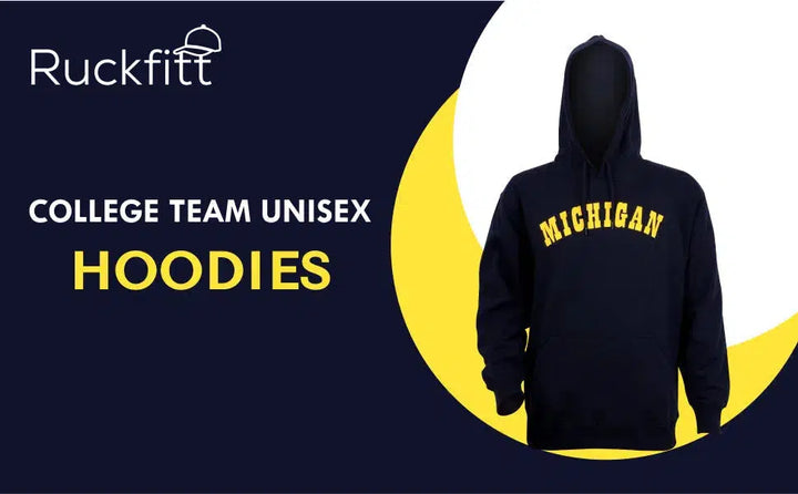 RuckFitt College Blue Michigan Hoodie, Wolverines Sweatshirt Hoodie