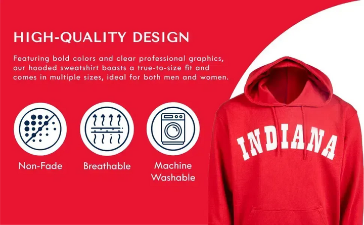 RuckFitt Indiana Hoodie, Hoosiers Sweatshirt IU Hoodie University-Sweatshirt-S-