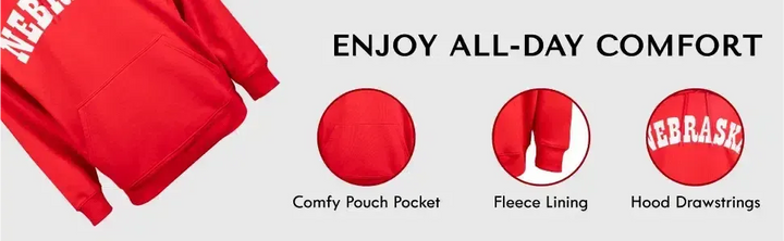 RuckFitt Nebraska Hoodie, Cornhuskers Hoodie Sweatshirt-Ruckfitt-Ruckfitt