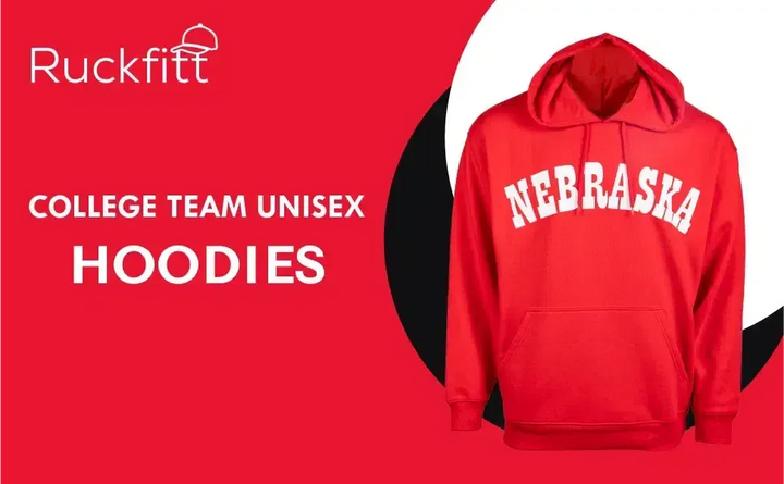RuckFitt Nebraska Hoodie, Cornhuskers Sweatshirt Hoodie-Sweatshirt-S-
