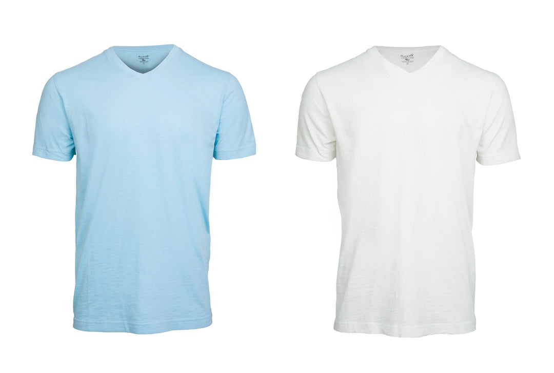 Ruckfitt Premium Garment Dyed Slub Cotton V-Neck T-Shirt for Men - 2-Pack-Ruckfitt-Ruckfitt