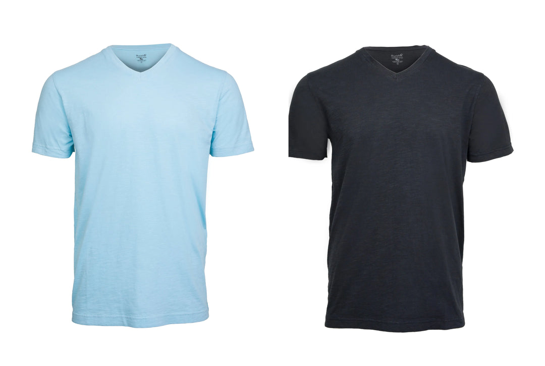Ruckfitt Premium Garment Dyed Slub Cotton V-Neck T-Shirt for Men - 2-Pack-Ruckfitt-Ruckfitt