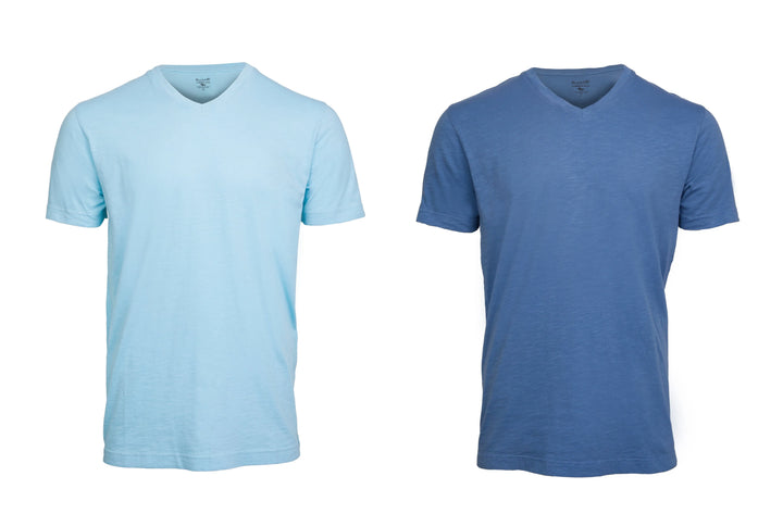 Ruckfitt Premium Garment Dyed Slub Cotton V-Neck T-Shirt for Men - 2-Pack-Ruckfitt-Ruckfitt