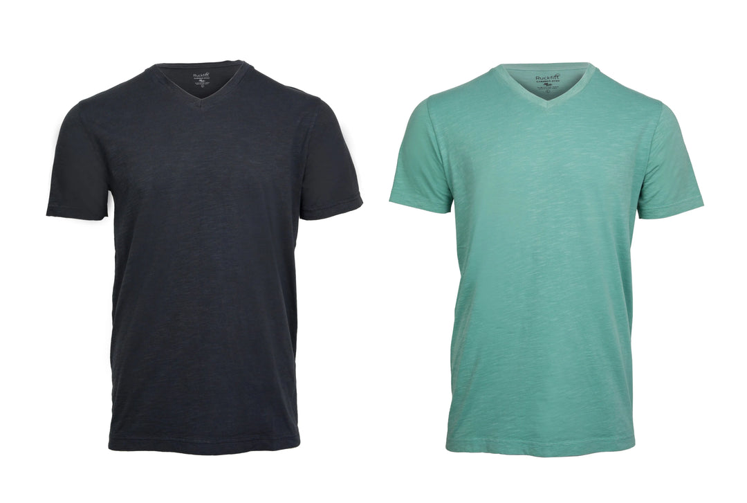 Ruckfitt Premium Garment Dyed Slub Cotton V-Neck T-Shirt for Men - 2-Pack-Ruckfitt-Ruckfitt