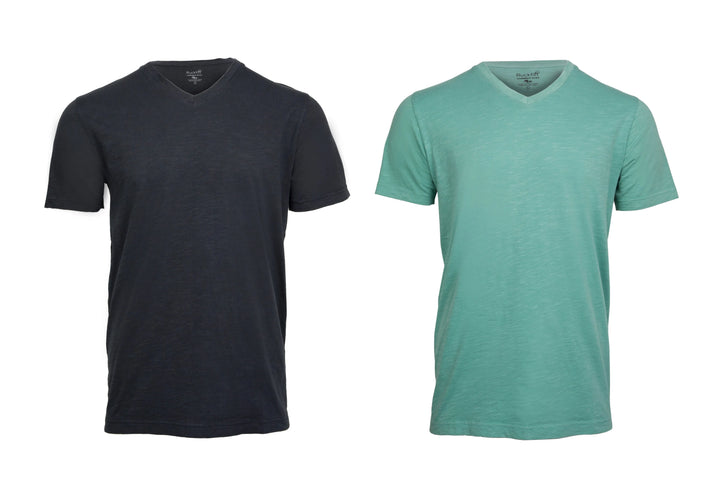 Ruckfitt Premium Garment Dyed Slub Cotton V-Neck T-Shirt for Men - 2-Pack-Ruckfitt-Ruckfitt