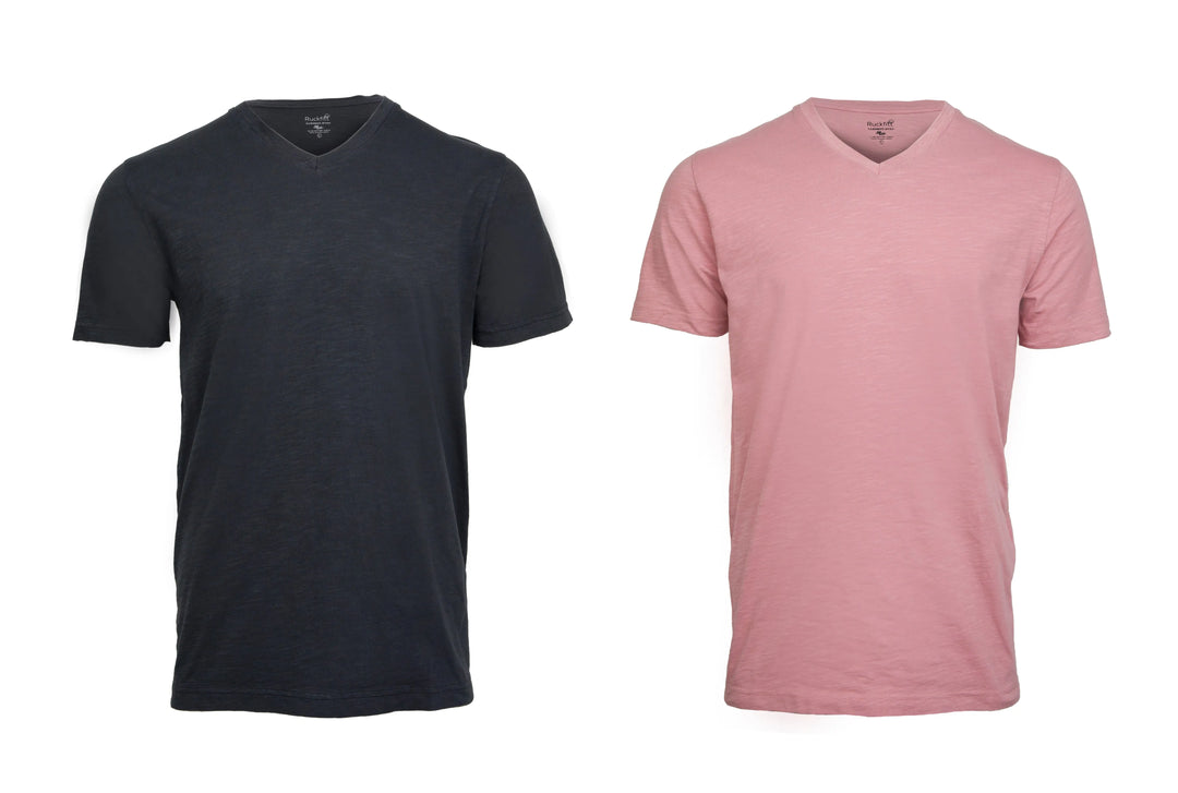 Ruckfitt Premium Garment Dyed Slub Cotton V-Neck T-Shirt for Men - 2-Pack-Ruckfitt-Ruckfitt