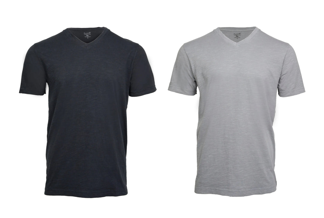 Ruckfitt Premium Garment Dyed Slub Cotton V-Neck T-Shirt for Men - 2-Pack-Ruckfitt-Ruckfitt