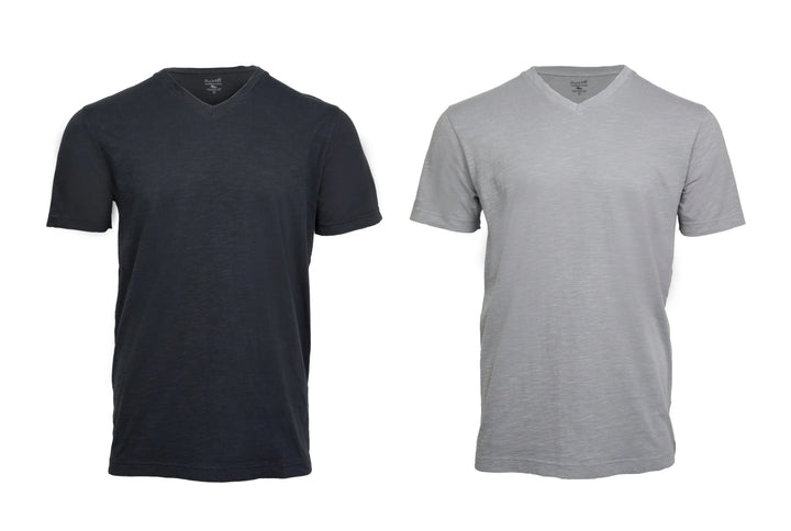 Ruckfitt Premium Garment Dyed Slub Cotton V-Neck T-Shirt for Men - 2-Pack-Ruckfitt-Ruckfitt