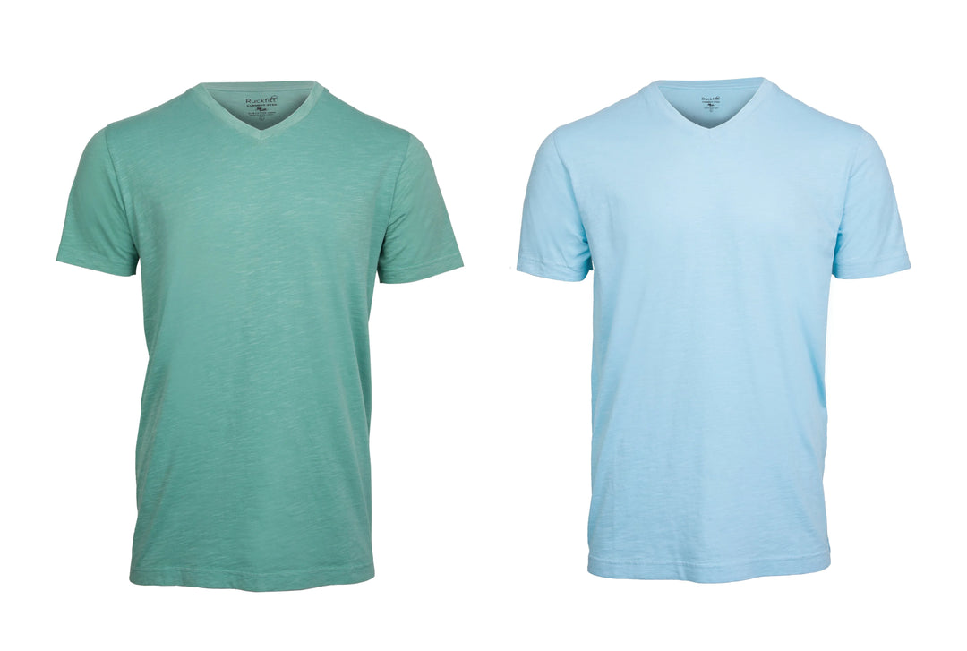 Ruckfitt Premium Garment Dyed Slub Cotton V-Neck T-Shirt for Men - 2-Pack-Ruckfitt-Ruckfitt