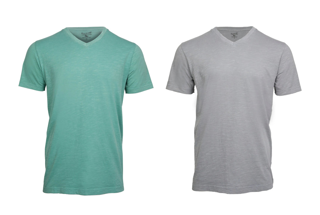 Ruckfitt Premium Garment Dyed Slub Cotton V-Neck T-Shirt for Men - 2-Pack-Ruckfitt-Ruckfitt