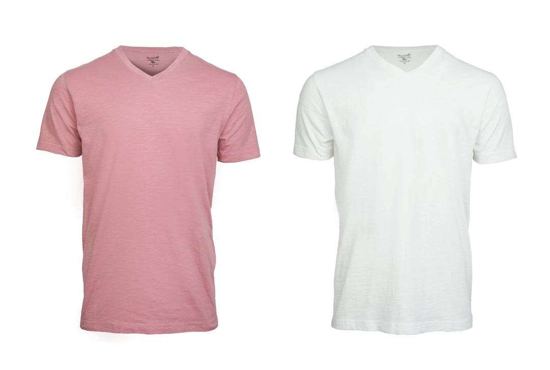 Ruckfitt Premium Garment Dyed Slub Cotton V-Neck T-Shirt for Men - 2-Pack-Ruckfitt-Ruckfitt