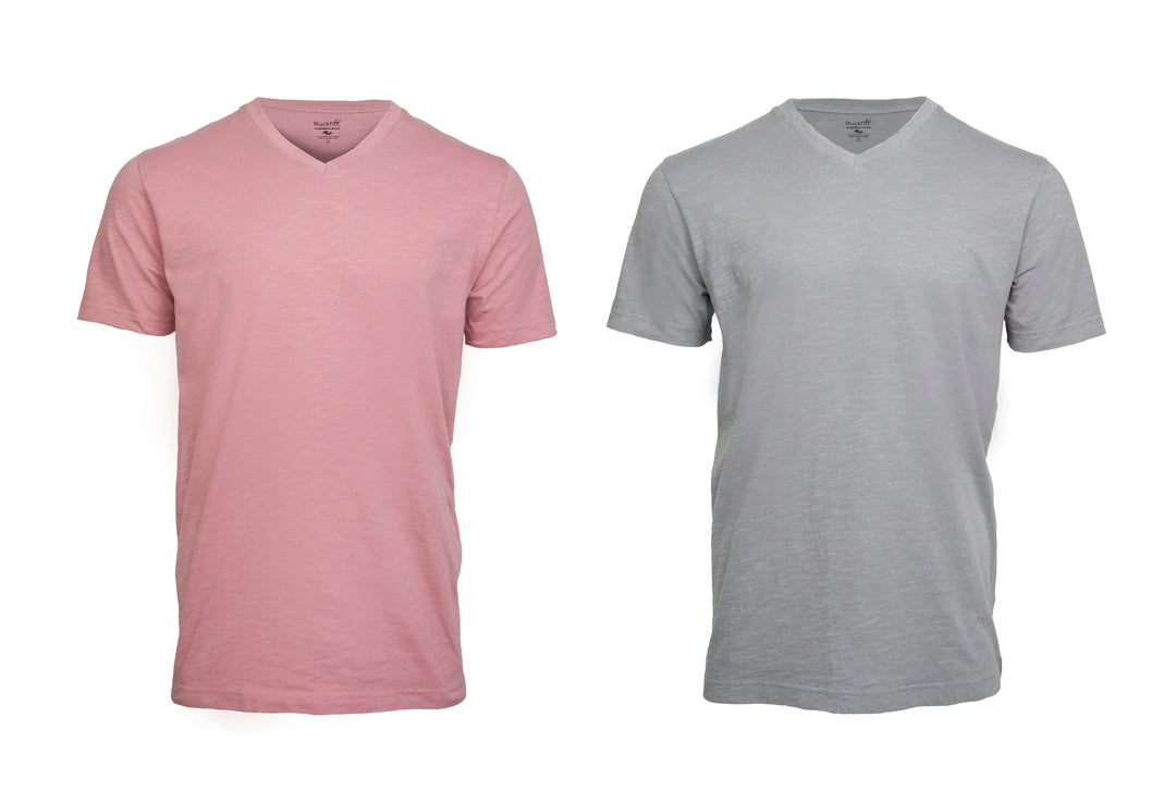 Ruckfitt Premium Garment Dyed Slub Cotton V-Neck T-Shirt for Men - 2-Pack-Ruckfitt-Ruckfitt