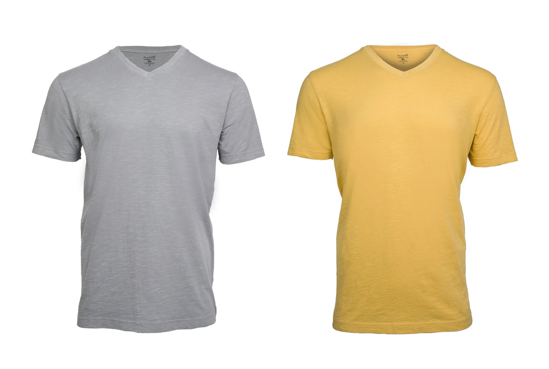 Ruckfitt Premium Garment Dyed Slub Cotton V-Neck T-Shirt for Men - 2-Pack-Ruckfitt-Ruckfitt