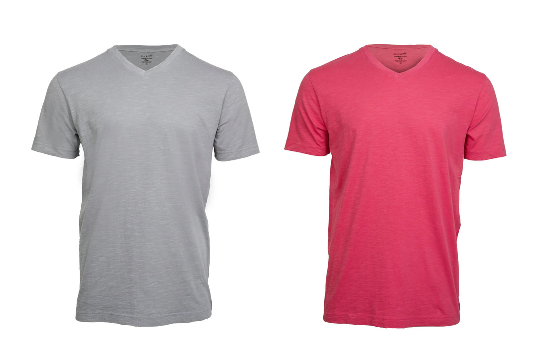 Ruckfitt Premium Garment Dyed Slub Cotton V-Neck T-Shirt for Men - 2-Pack-Ruckfitt-Ruckfitt