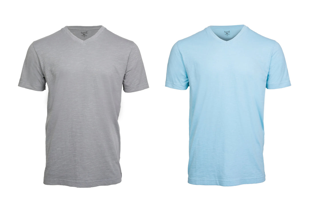 Ruckfitt Premium Garment Dyed Slub Cotton V-Neck T-Shirt for Men - 2-Pack-Ruckfitt-Ruckfitt