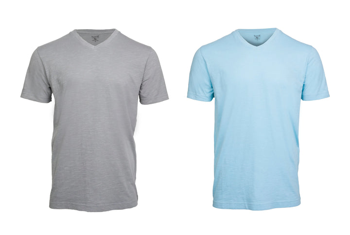 Ruckfitt Premium Garment Dyed Slub Cotton V-Neck T-Shirt for Men - 2-Pack-Ruckfitt-Ruckfitt