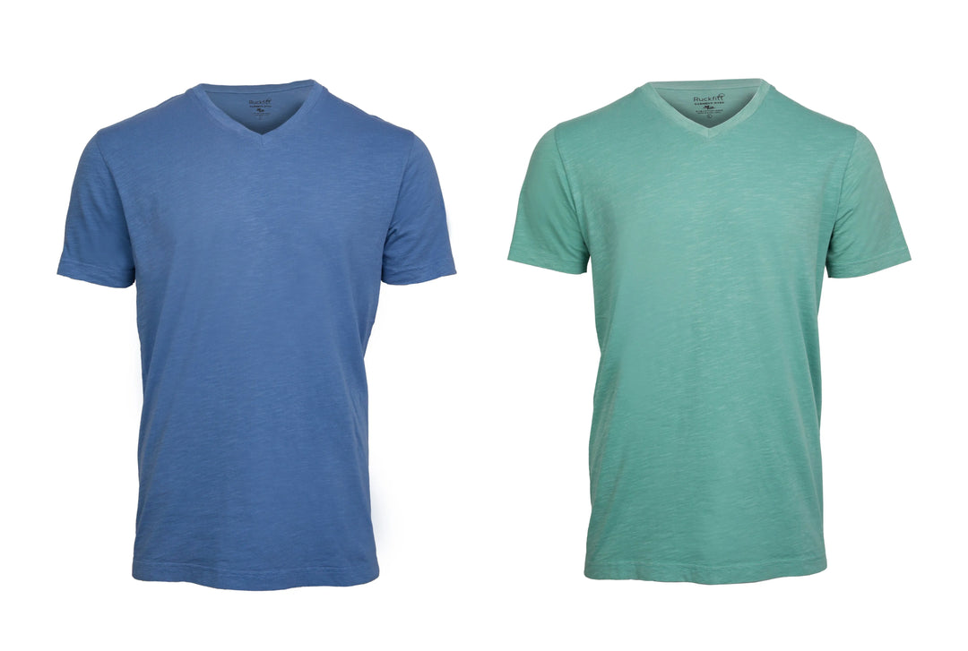 Ruckfitt Premium Garment Dyed Slub Cotton V-Neck T-Shirt for Men - 2-Pack-Ruckfitt-Ruckfitt