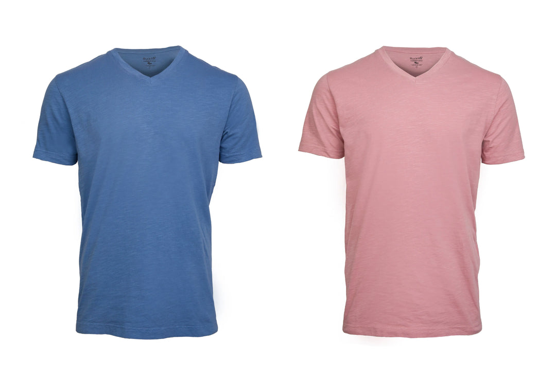 Ruckfitt Premium Garment Dyed Slub Cotton V-Neck T-Shirt for Men - 2-Pack-Ruckfitt-Ruckfitt