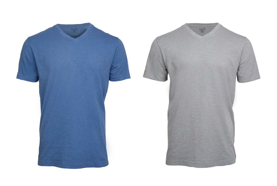 Ruckfitt Premium Garment Dyed Slub Cotton V-Neck T-Shirt for Men - 2-Pack-Ruckfitt-Ruckfitt