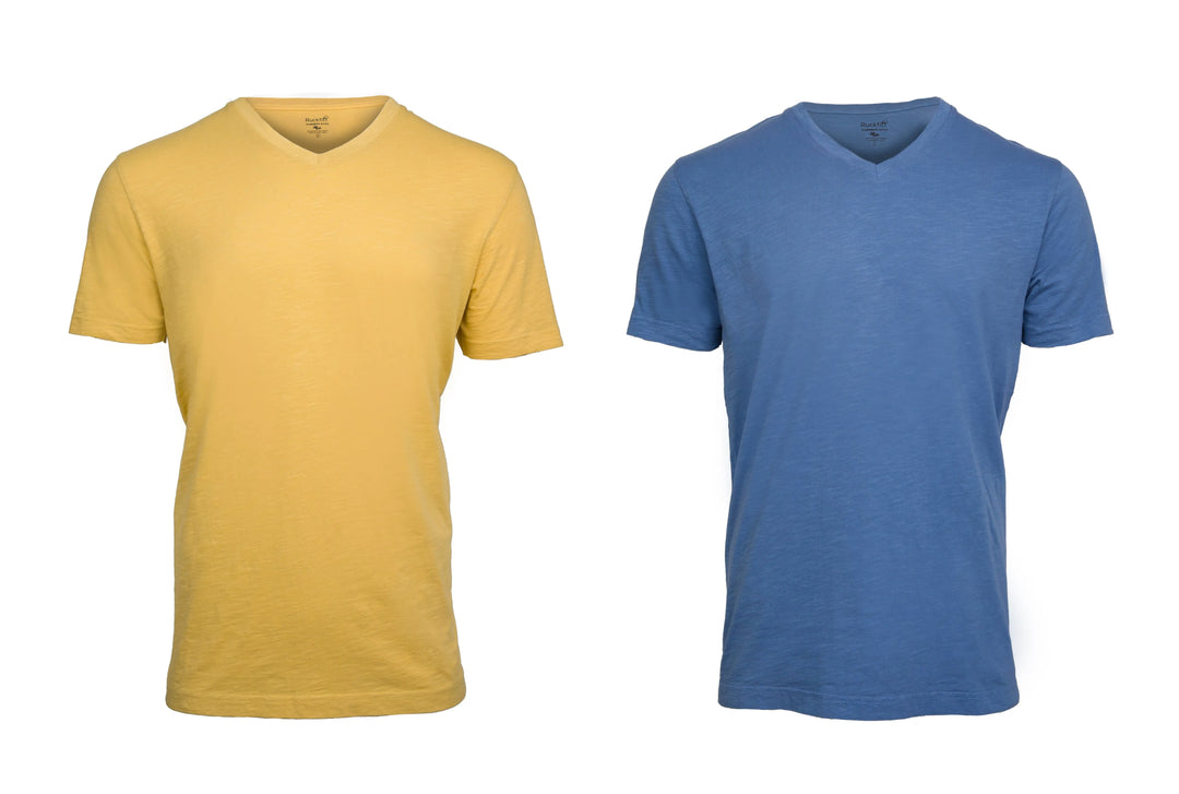 Ruckfitt Premium Garment Dyed Slub Cotton V-Neck T-Shirt for Men - 2-Pack-Ruckfitt-Ruckfitt