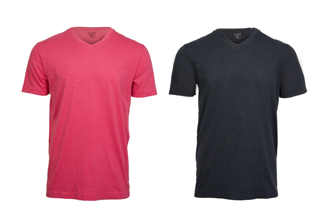 Ruckfitt Premium Garment Dyed Slub Cotton V-Neck T-Shirt for Men - 2-Pack-Ruckfitt-Ruckfitt