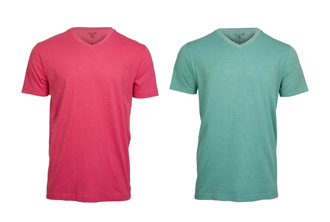 Ruckfitt Premium Garment Dyed Slub Cotton V-Neck T-Shirt for Men - 2-Pack-Ruckfitt-Ruckfitt