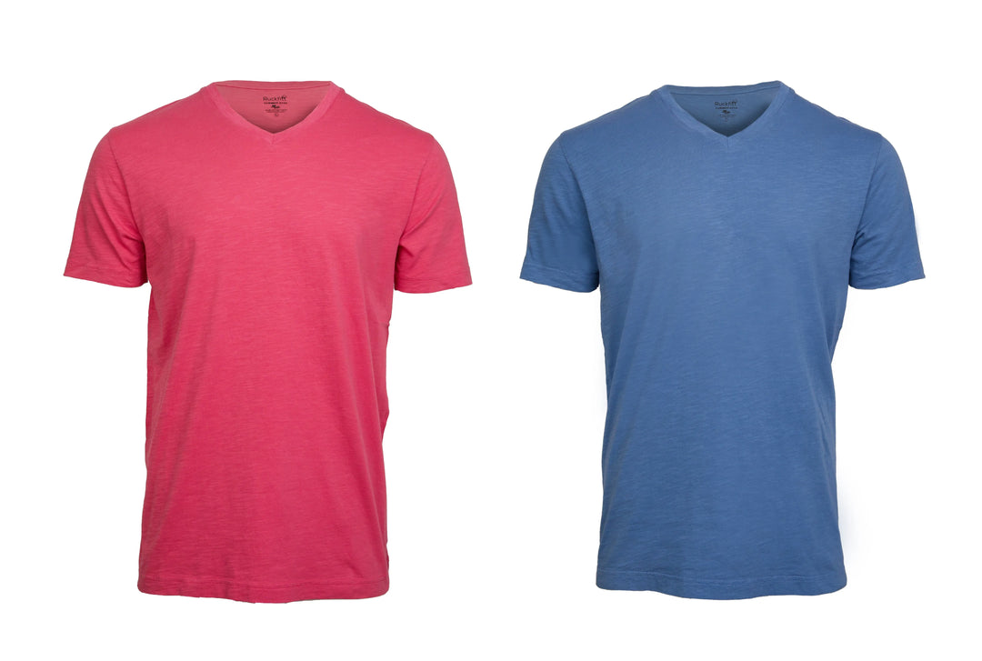 Ruckfitt Premium Garment Dyed Slub Cotton V-Neck T-Shirt for Men - 2-Pack-Ruckfitt-Ruckfitt