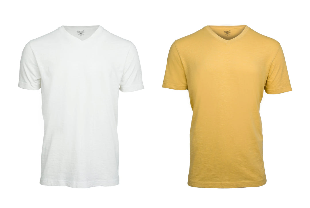 Ruckfitt Premium Garment Dyed Slub Cotton V-Neck T-Shirt for Men - 2-Pack-Ruckfitt-Ruckfitt