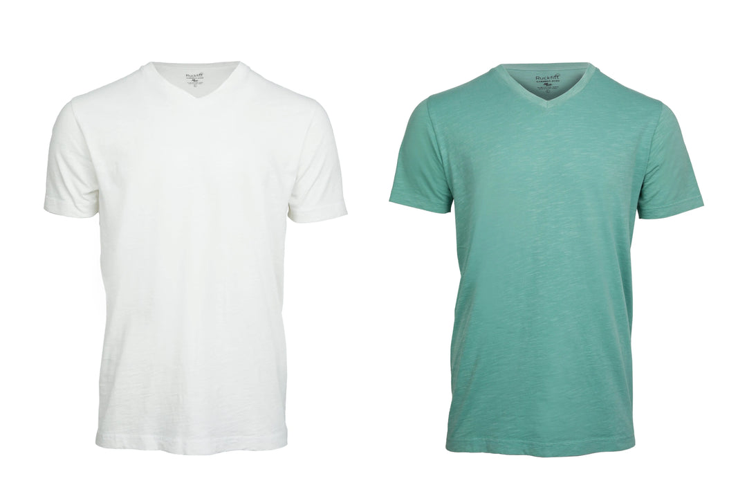 Ruckfitt Premium Garment Dyed Slub Cotton V-Neck T-Shirt for Men - 2-Pack-Ruckfitt-Ruckfitt