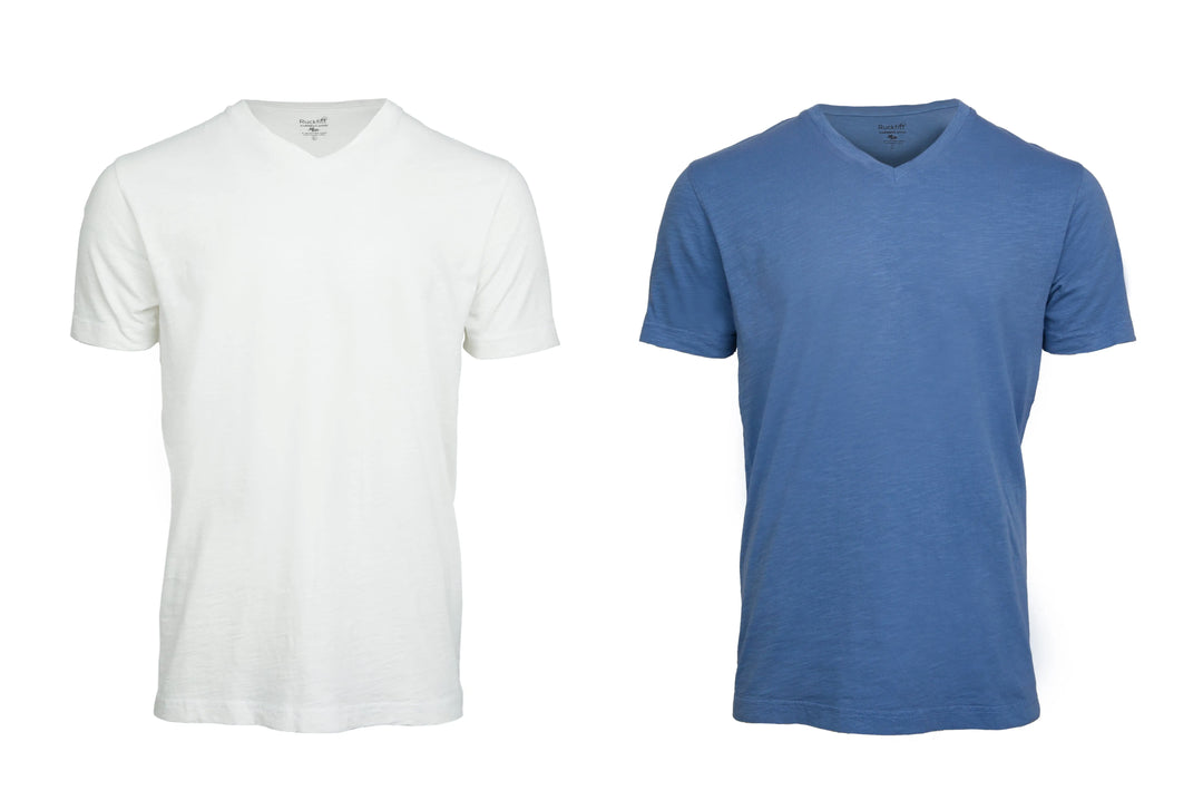 Ruckfitt Premium Garment Dyed Slub Cotton V-Neck T-Shirt for Men - 2-Pack-Ruckfitt-Ruckfitt