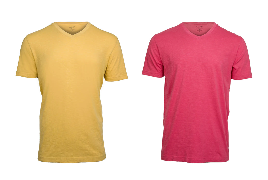Ruckfitt Premium Garment Dyed Slub Cotton V-Neck T-Shirt for Men - 2-Pack-Ruckfitt-Ruckfitt
